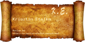 Krisztin Etelka névjegykártya